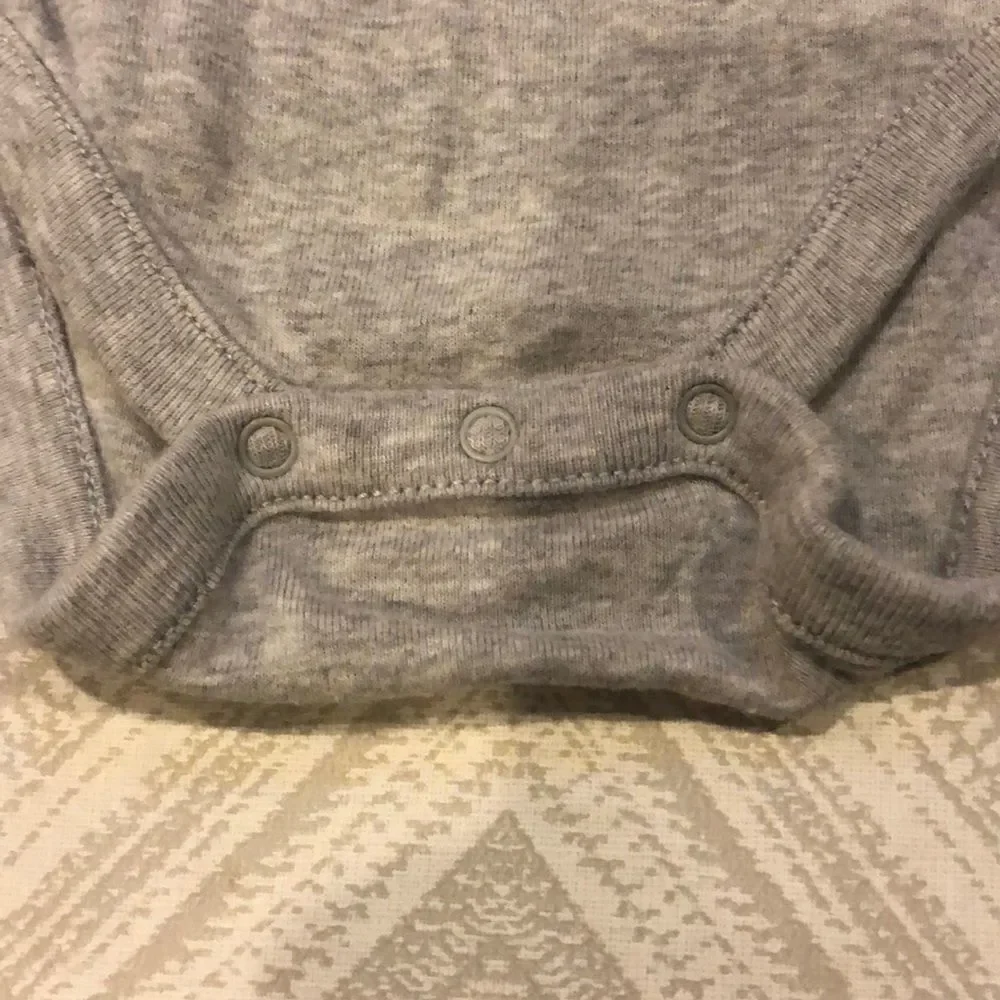 Baby Gap Grey & Red Striped Heartbreaker Onesie